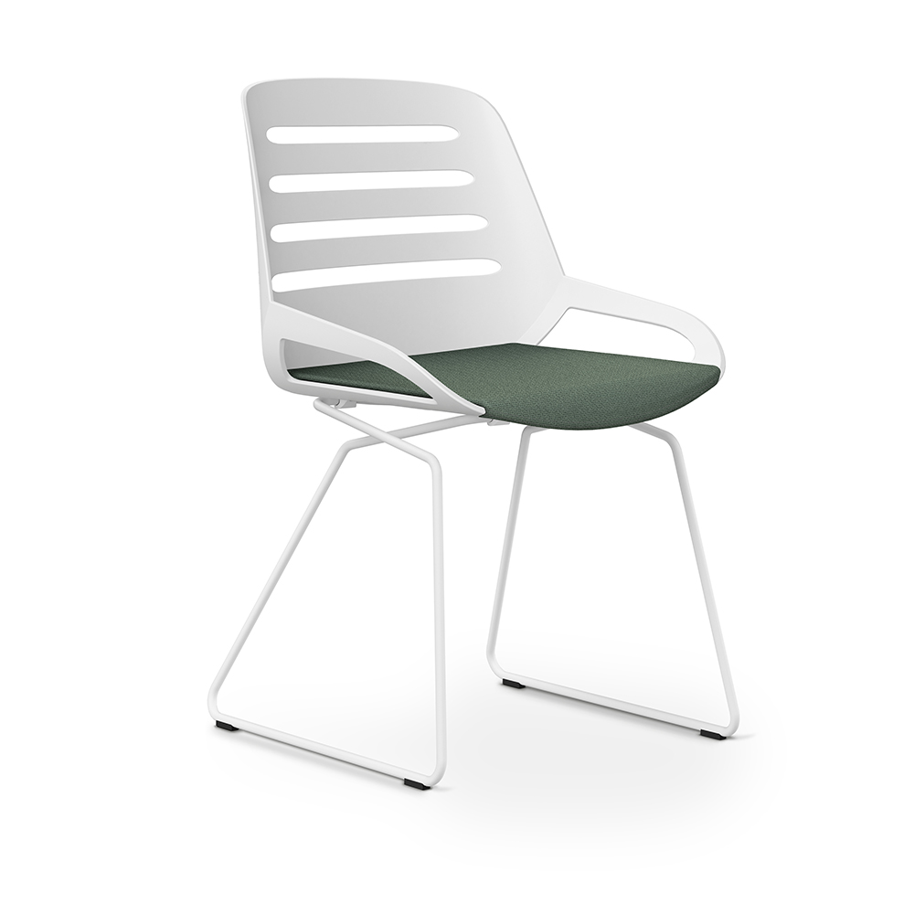 Aeris Numo Comfort Kufengestell Gestell weiß  Sitzschale weiß Bezug blassgrün meliert 