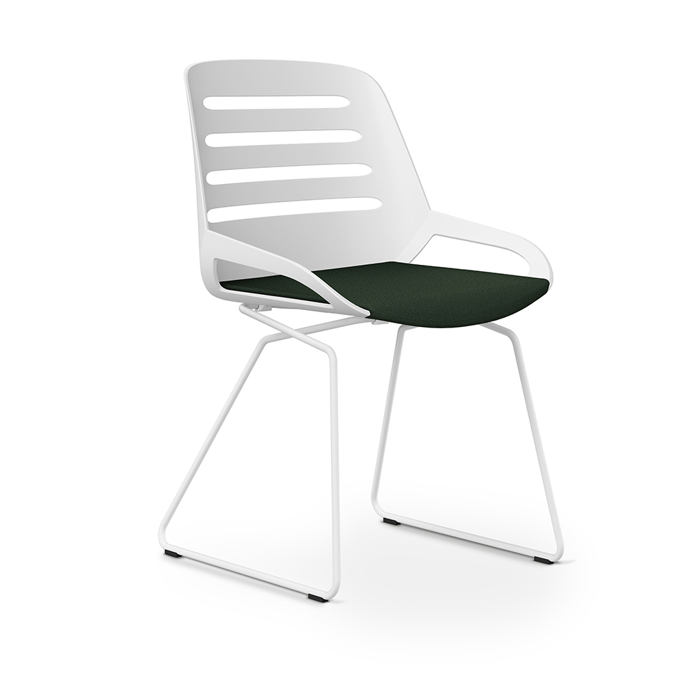 Aeris Numo Comfort Kufengestell Gestell weiß  Sitzschale weiß Bezug grün meliert 