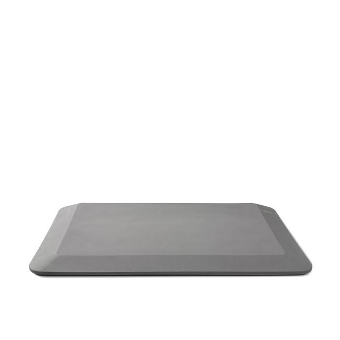 Eine Stehmatte in grau für den höhenverstellbaren Schreibtisch