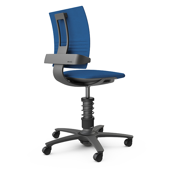 Aeris 3DEE Bürostuhl Standard mit schwarzem Gestell und Microfaserbezug blau